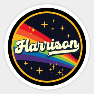 Harrison // Rainbow In Space Vintage Style Sticker